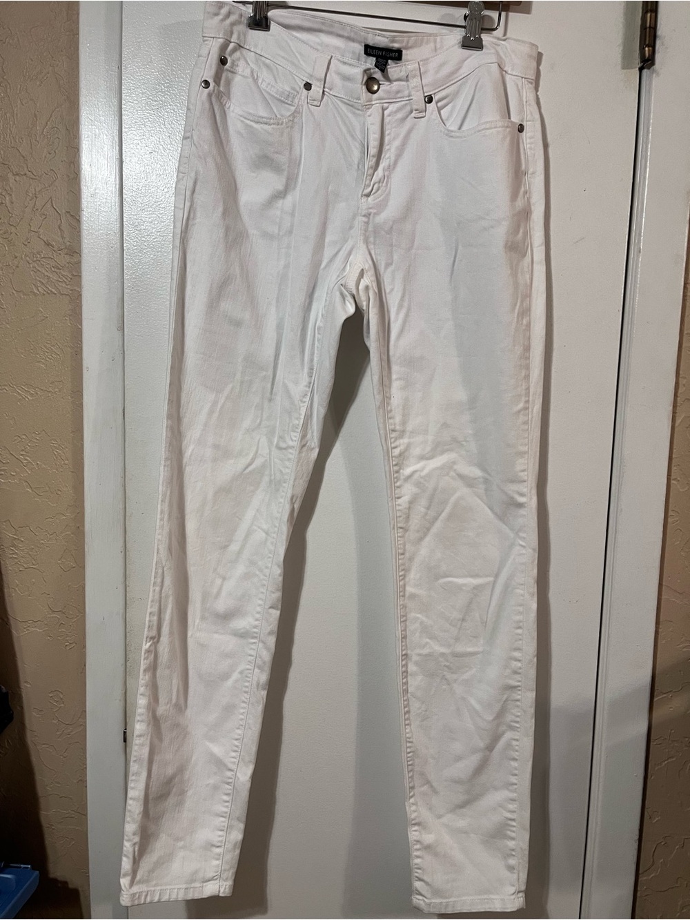 Eileen Fisher Women's 8 White Slim Jeans